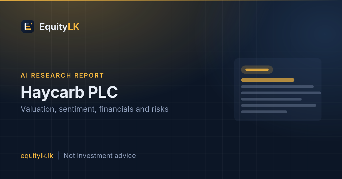 Haycarb (HAYC) stock analysis & valuation